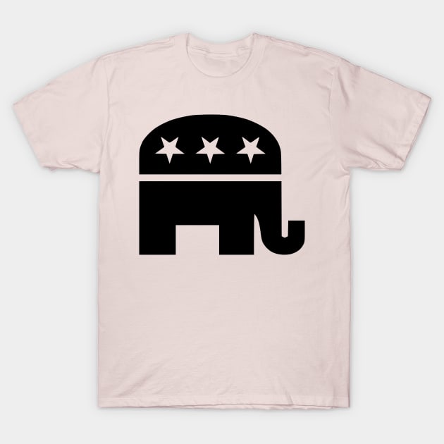 Republican Elephant Black T-Shirt by mplusshift2